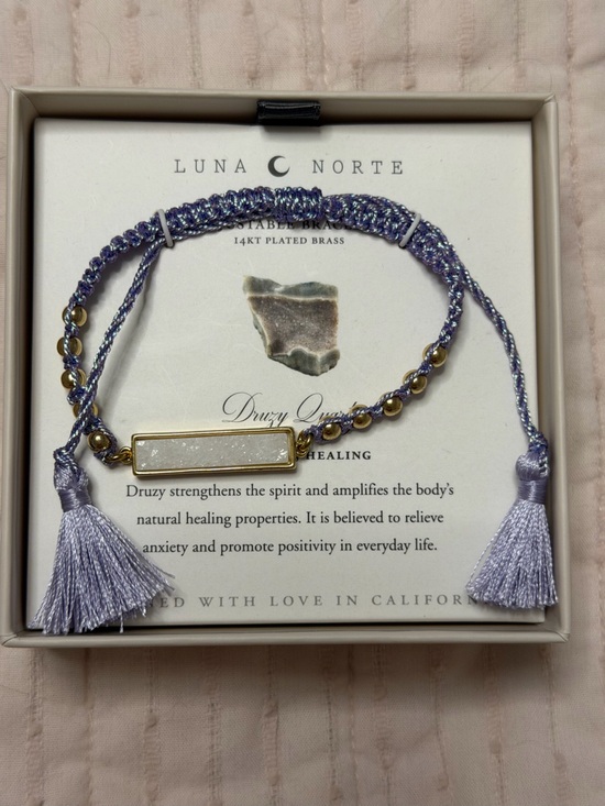 Luna Norte Jewelry - Luna Norte Druzy Quartz Adjustable Bracelet NWT 14KT Gold Plated Brass